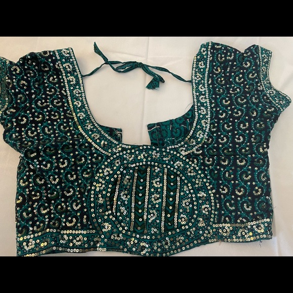 Pre-owned Black Georgette Saree With Blouse - Picture 6 of 7